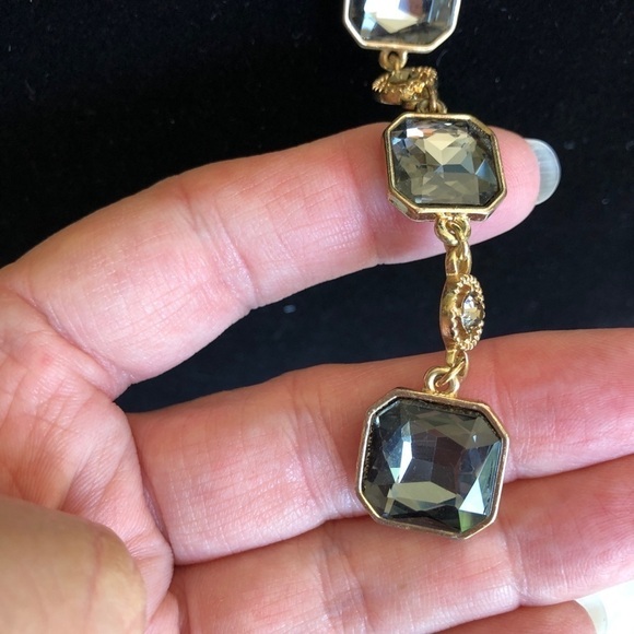 Statement Necklace 16” Chain Square Gems - Picture 3 of 8